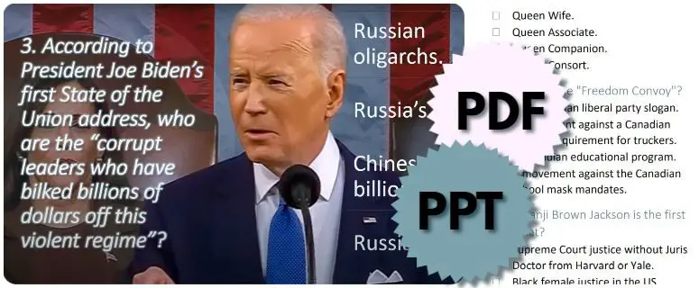 World Politics Quiz PDF PowerPoint PPT