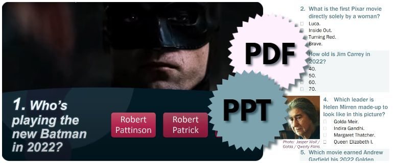 latest printable trivia - Movie Quiz April 2022 Printable PDF PowerPoint PPT
